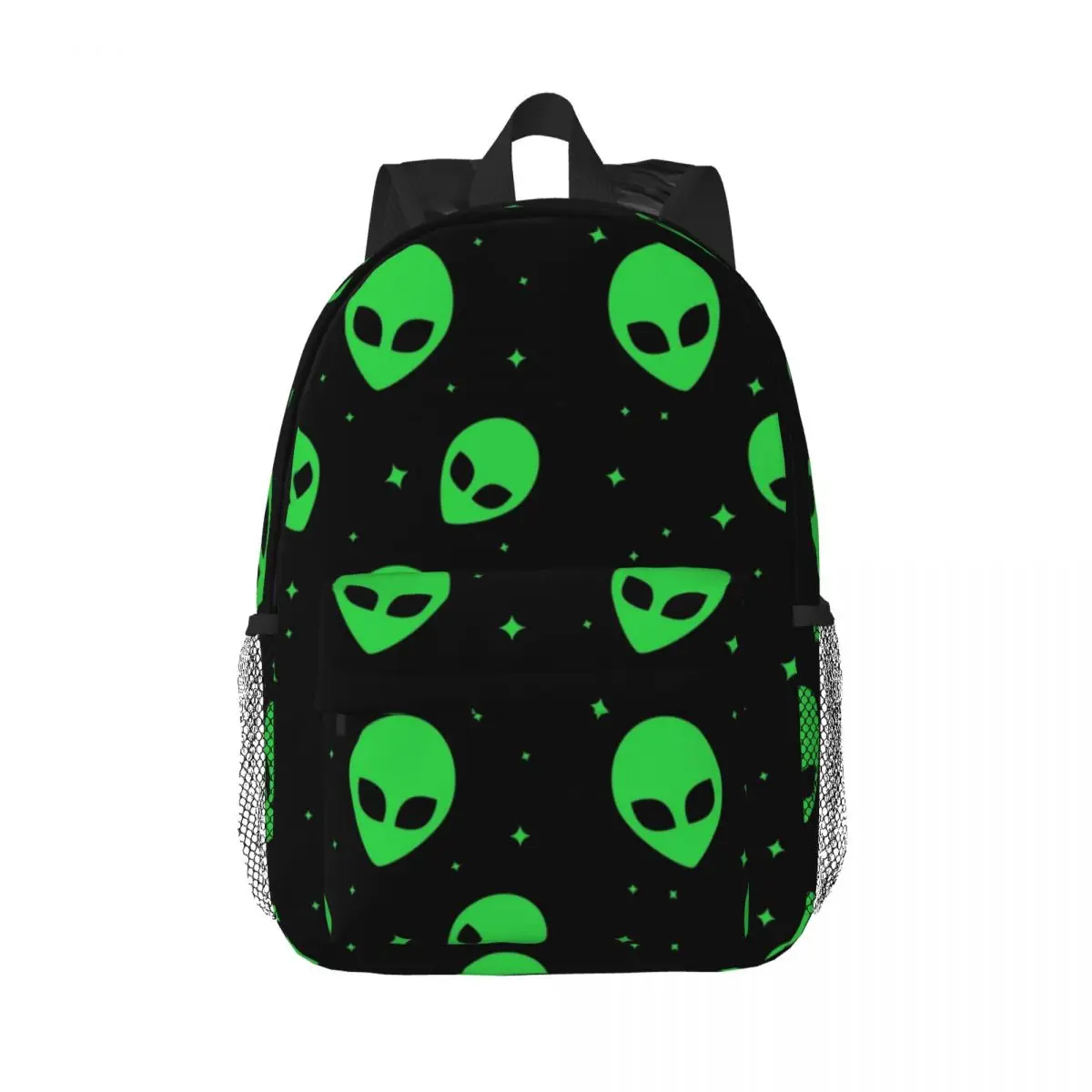 

Green Alien UFO And Stars Pattern Travel Backpack Women Men School Laptop Bookbag College Student Daypack Bags