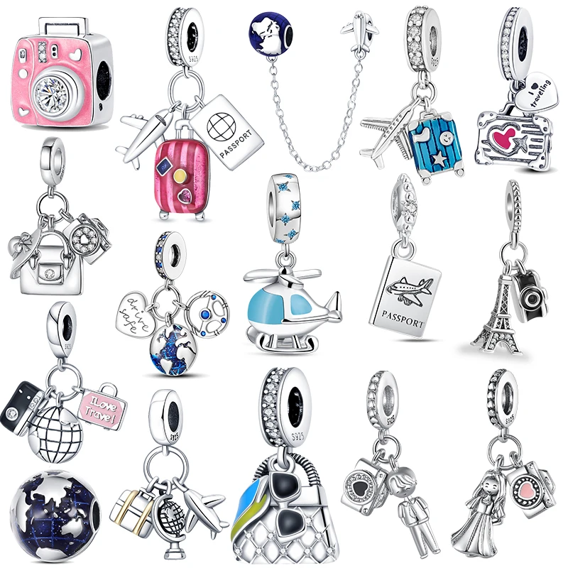 New World Globe Airplane Suitcas Camera Charm Beads Travel Fit Original Pandora 925 Sterling Silver Bracelet DIY Jewelry Gift
New World Globe Airplane Suitcas Camera Charm Beads Travel Fit Original Pandora 925 Sterling Silver Bracelet DIY Jewelry Gift