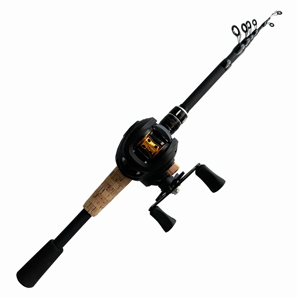 

New Casting Fishing Rod Combo Telescopic Rods and Baitcasting Reel Set 1.5m-2.4m Carbon Pole Lure 8-25g Pesca for Bass Octopus
