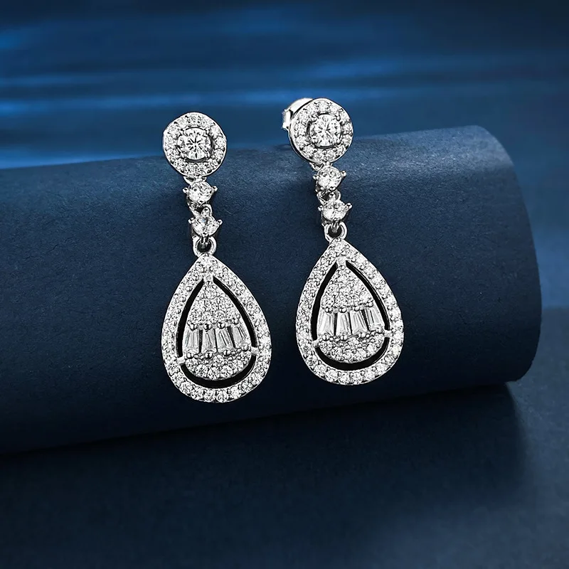 

2023 New S925 Silver European and American Vintage Feng Shui Droplet Earrings for Women's AliExpress Wish Hot Sale