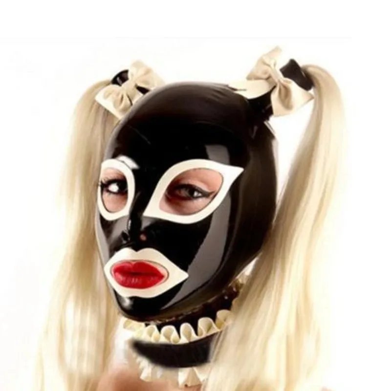 Latex Hood Mask With Removable Collar Double Blond Ponytail Wigs Back Zipper Rubber Mask Golden Pigtail Cosplay Party Costume
Latex Hood Mask With Removable Collar Double Blond Ponytail Wigs Back Zipper Rubber Mask Golden Pigtail Cosplay Party Costume