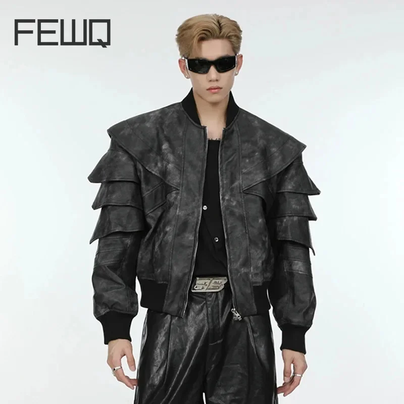 FEWQ Niche Deconstruction Split Jacket Men's Loose Design High Street Short Coat Trend PU Leather Sleeve Design Male Tops
FEWQ Niche Deconstruction Split Jacket Men's Loose Design High Street Short Coat Trend PU Leather Sleeve Design Male Tops
