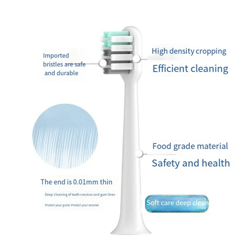 

10 PCS For MIJIA T200 MES606 Sonic Electric Toothbrush Sensitive Toothbrush Head Deep Cleaning Type Easy Install