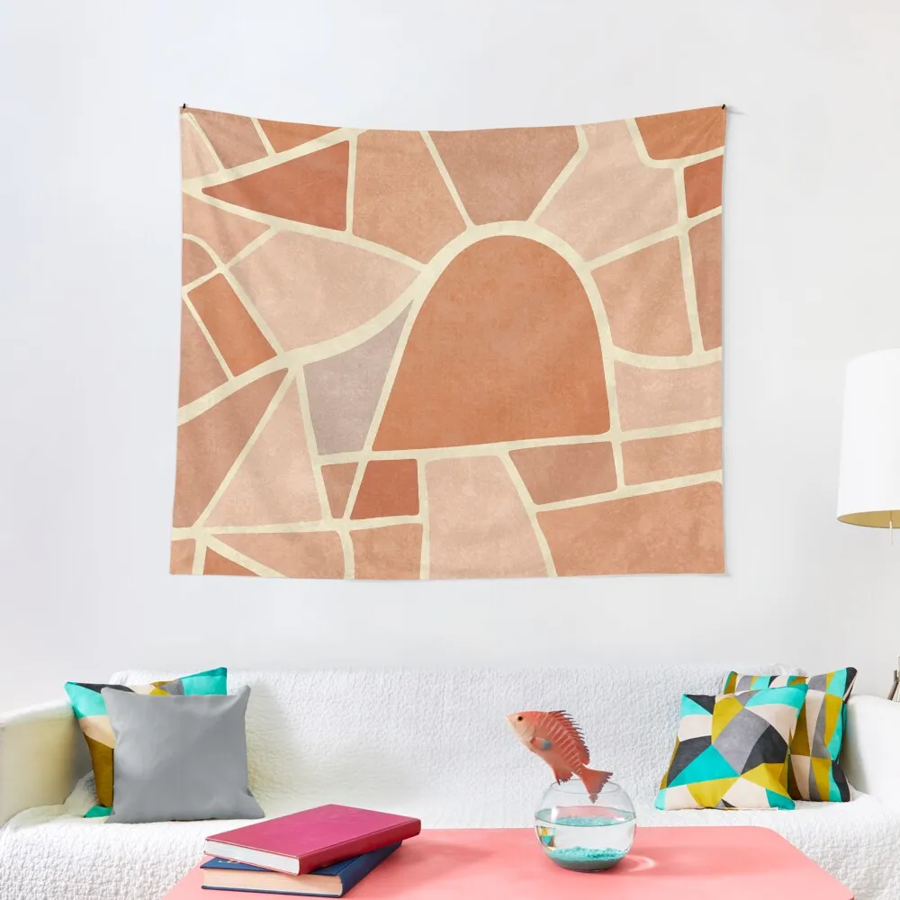 

Abstract earth tone shapes Tapestry Tapestry On The Wall Kawaii Room Decor