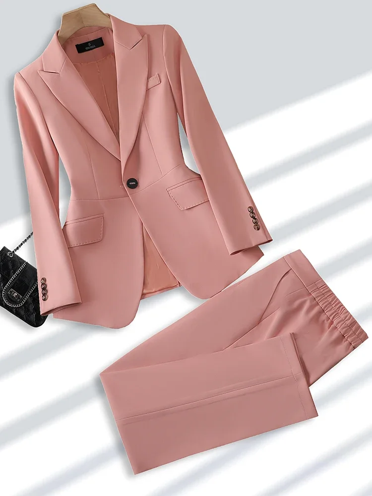 Women Formal Pant Suit Beige Khaki Pink Ladies Blazer Jacket +Trouser Fashion Office Business Work Wear 2 Piece Set
Women Formal Pant Suit Beige Khaki Pink Ladies Blazer Jacket +Trouser Fashion Office Business Work Wear 2 Piece Set