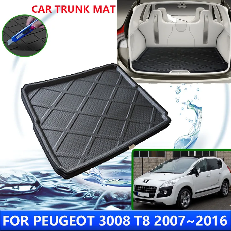 

For Peugeot 3008 T8 2007~2016 2009 2011 2014 2015 Car Rear Trunk Protector Pad Auto Waterproof Liner Anti-Fouling Mat Accessorie