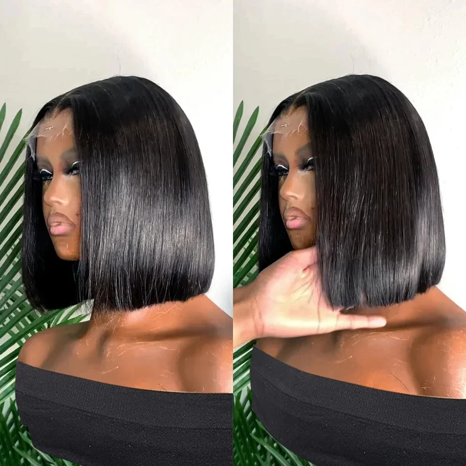 

8 Inches 4x4 Lace Closure Straight Lace Bob Wig Pre Plucked Hd Wigs For Women Brazilian Glueless 13x4 Lace Front Human Hair Wig