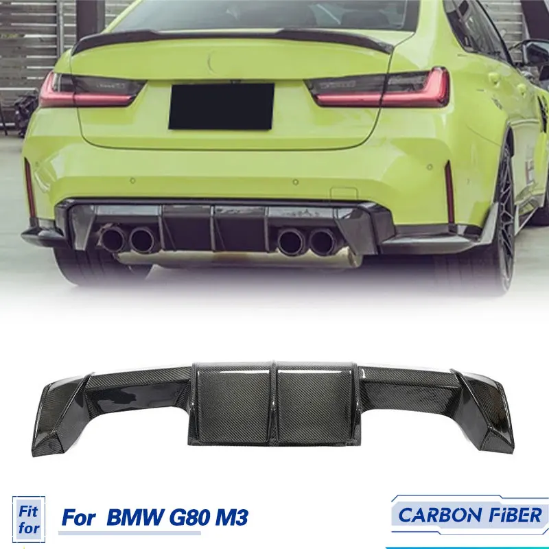 

Car Rear Bumper Diffuser Lip Spoiler Carbon Fiber For BMW G80 M3 Sedan 4-Door 2021 2022 Auto Racing Rear Diffuser Lip Body Kit