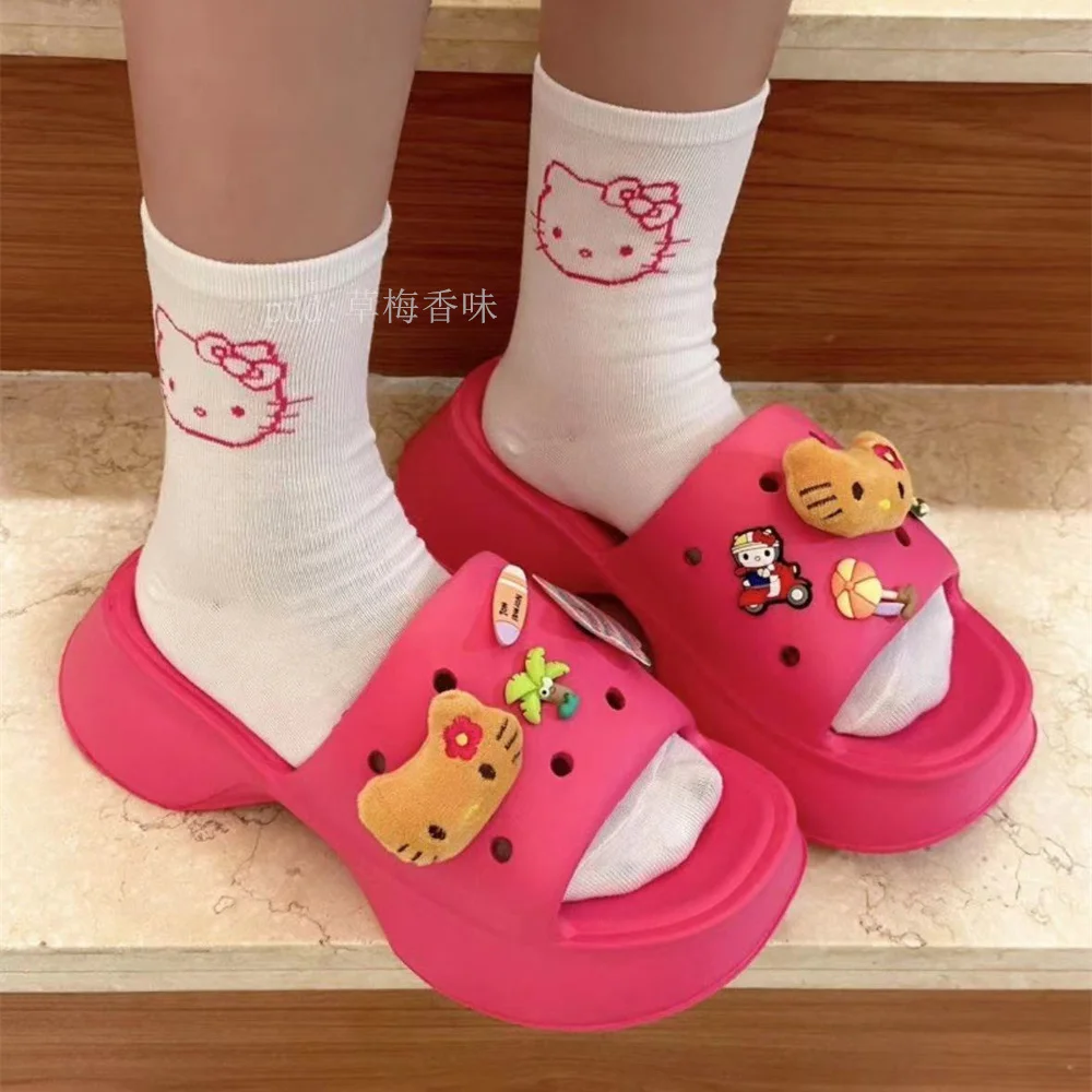 Hello Kittys Y2K Cartoon Women Soft Beach Eva Shoes Slippers Kawaii Sanrios Students Outside Sandals Thick Bottom Platform Shoes
Hello Kittys Y2K Cartoon Women Soft Beach Eva Shoes Slippers Kawaii Sanrios Students Outside Sandals Thick Bottom Platform Shoes