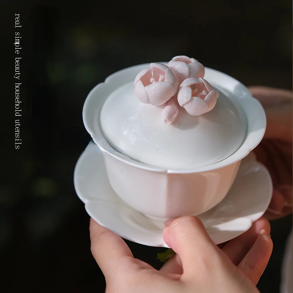 

Женская Стандартная керамическая чайная чашка, чайная чаша, фарфоровый женский чайный сервиз из нефрита