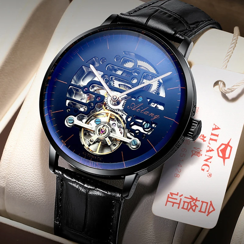 

AILANG Automatic Mechanical Clock Men Watch 2024 New Fashion Skeleton Dial Design Tourbillon Watch Luminous Waterproof Reloj