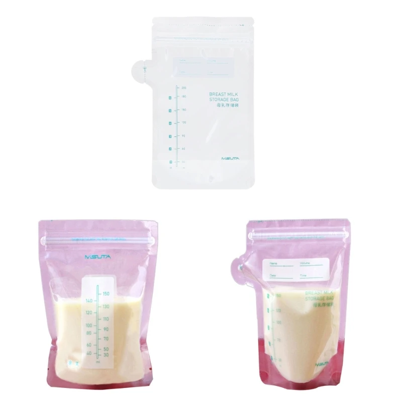 

30Pcs Breast Milk Storage Bags Puree Breastmilk Pouch with Leakproof Sealing Strip Travel Milk Bag for Refrigeration Dropship