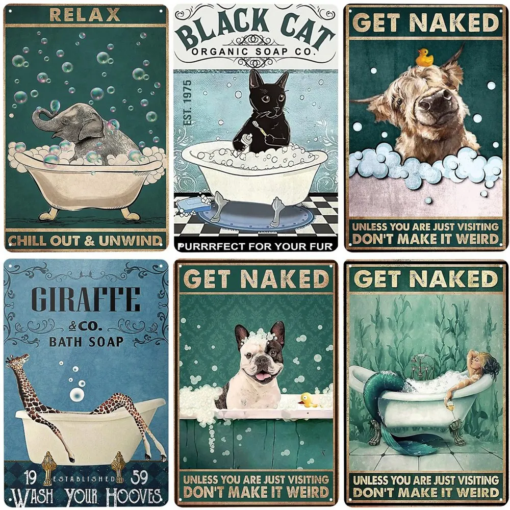 Cat Bath Soap Vintage Metal Tin Sign Get Naked Art Poster Wash Your Paws Plauqe Wall Decor for Bar Cafe Home Farmhouse N447
Cat Bath Soap Vintage Metal Tin Sign Get Naked Art Poster Wash Your Paws Plauqe Wall Decor for Bar Cafe Home Farmhouse N447