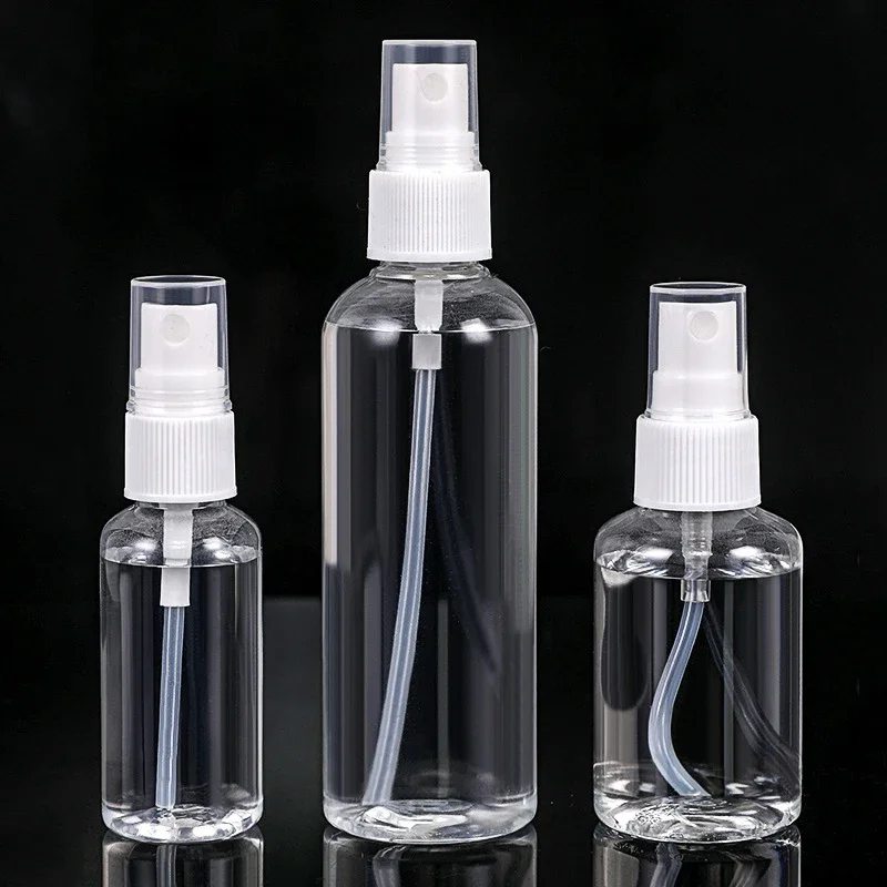

5Pcs 10/30/50/60/100ml Plastic Spray Bottles Travel Refillable Bottles Sample Empty Container Mist Pump Perfume Atomizer Vials