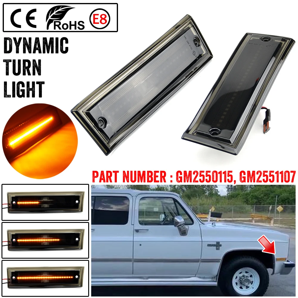 2PCS Dynamic LED Side Marker Light Turn Signal Lamp For Chevrolet C/K 1500 2500 3500,Tahoe,Suburban,Silverado, For GMC Suburban
2PCS Dynamic LED Side Marker Light Turn Signal Lamp For Chevrolet C/K 1500 2500 3500,Tahoe,Suburban,Silverado, For GMC Suburban