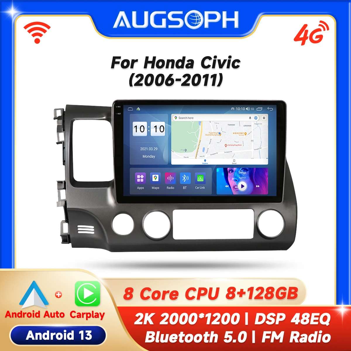 Автомобильный радиоприемник Android 13 для Honda Civic 2006-2011, 2K мультимедийный плеер с 4G + WIFI Автомобильный видеопроигрыватель и 2Din GPS-навигация.
Автомобильный радиоприемник Android 13 для Honda Civic 2006-2011, 2K мультимедийный плеер с 4G + WIFI Автомобильный видеопроигрыватель и 2Din GPS-навигация.