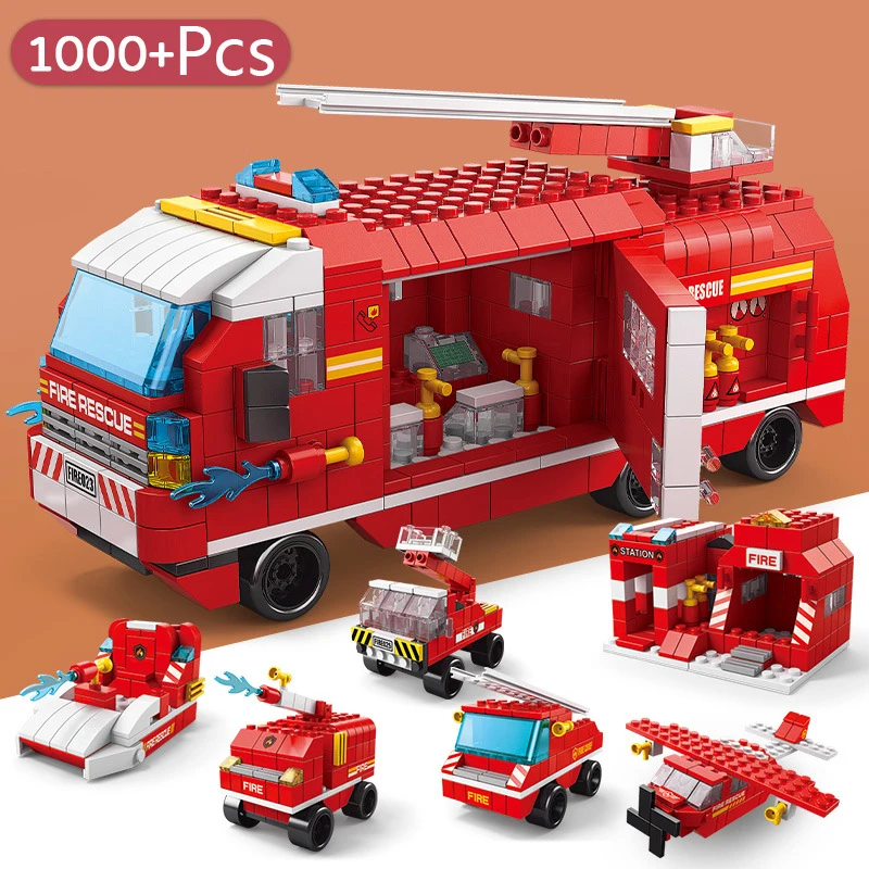City Creative Fire Truck Model 6 In 1 Changeable Engineering Vehicle Building Blocks Bricks Toys Gifts 
City Creative Fire Truck Model 6 In 1 Changeable Engineering Vehicle Building Blocks Bricks Toys Gifts