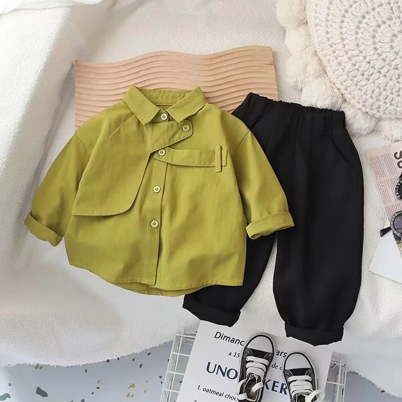 Boys' Spring and Autumn Shirt Set 2024 New Boys and Girls' Top Casual and Handsome Two-piece Set for Young Children Kids Outfits
Boys' Spring and Autumn Shirt Set 2024 New Boys and Girls' Top Casual and Handsome Two-piece Set for Young Children Kids Outfits