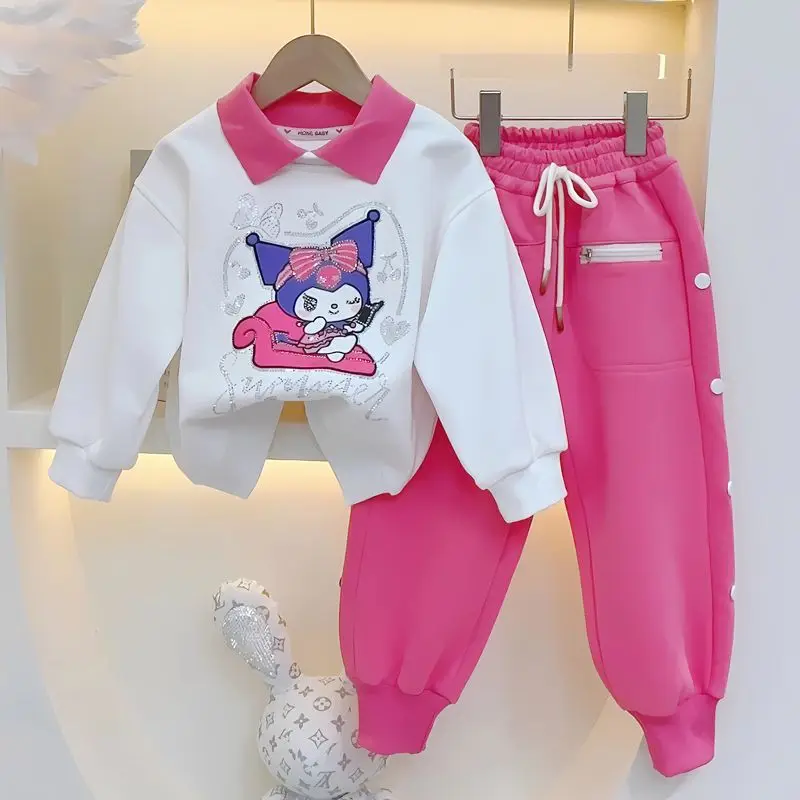 Autumn Girly Heart Kawaii Kuromi Sanrio Anime Fashion Hoodie Pants Two-Piece Cute Cartoon Baby Shirt Clothes Toys for Kids
Autumn Girly Heart Kawaii Kuromi Sanrio Anime Fashion Hoodie Pants Two-Piece Cute Cartoon Baby Shirt Clothes Toys for Kids