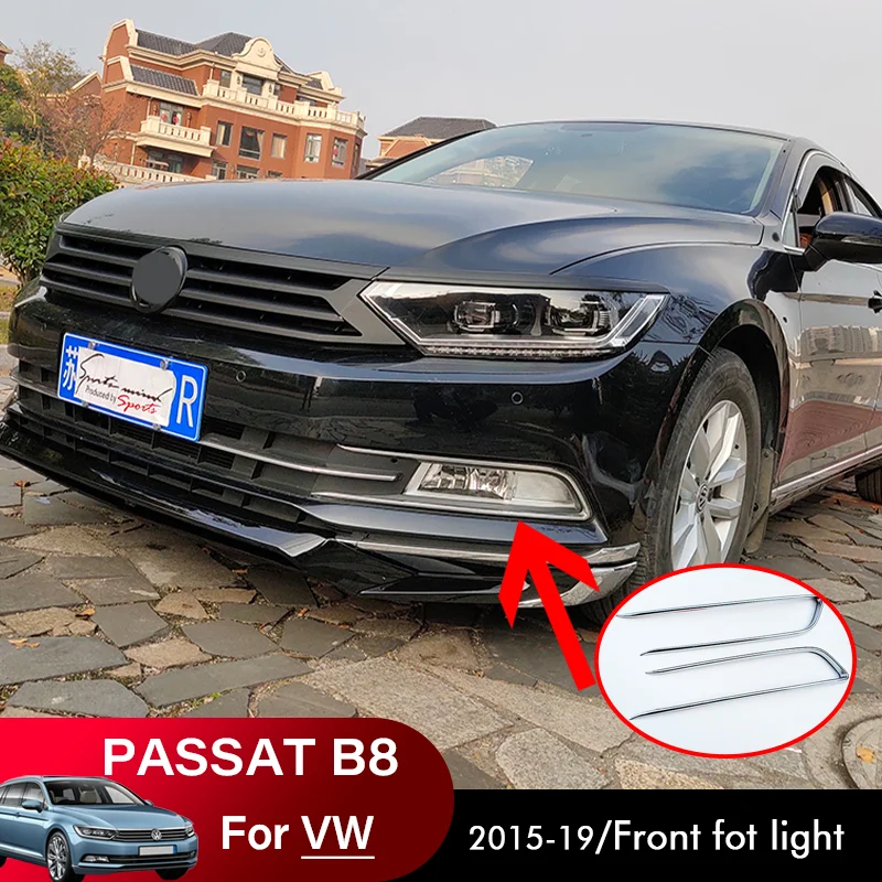 

Автомобильные хромированные передние противотуманные фары, отделка для vw passat B8, вариант 2015, 20162017, 2018, 2019, Внешние фары, обшивка крышки evebrow