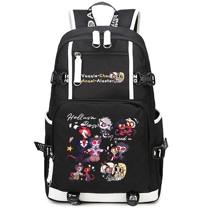 

Helluva Boss Blitzo Stolas Cartoon Backpack Teenarges Schoolbag Men Women Fashion USB Charging Port Laptop Travel Bags Mochila