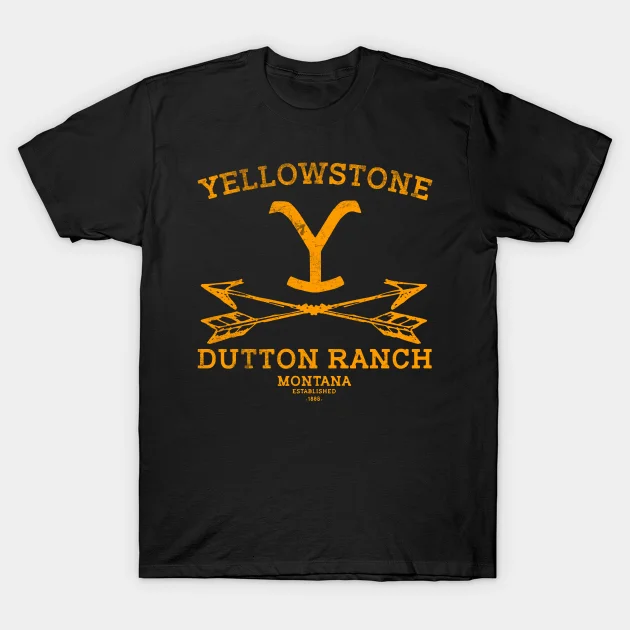 

Футболка Yellowstone Dutton с ранчо, футболки для ТВ-шоу, крутая ковбойская футболка с графическим принтом в западном стиле, Мужская футболка большого размера, мужские футболки