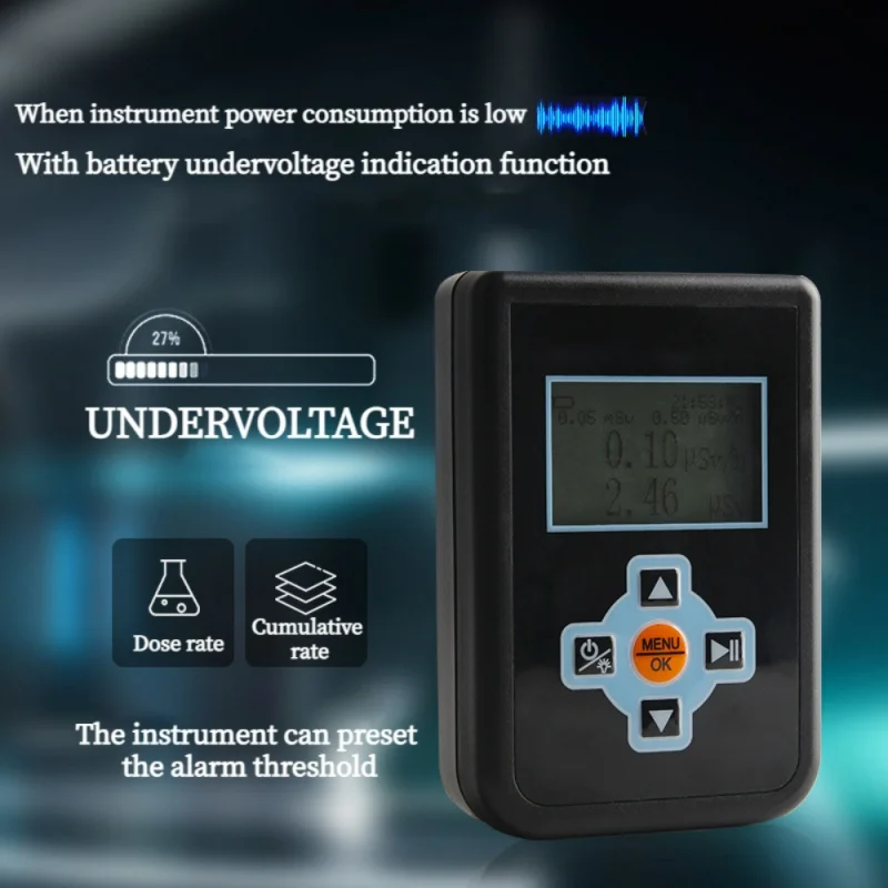 Tester Digital Dose Alarm Detecting Current and Cumulative DER Display Geiger Counter Dosimeter Monitor For Factory
Tester Digital Dose Alarm Detecting Current and Cumulative DER Display Geiger Counter Dosimeter Monitor For Factory