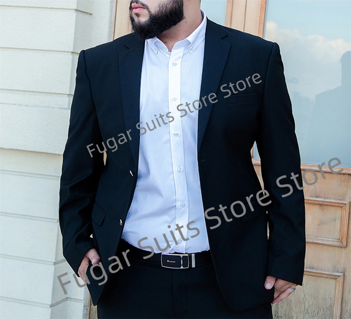 

Business Office Black Wedding Men Suit Slim Fit Notched Lapel Groom Formal Tuxedos 2Pieces Sets Luxuly Male Blazer Costume Homme