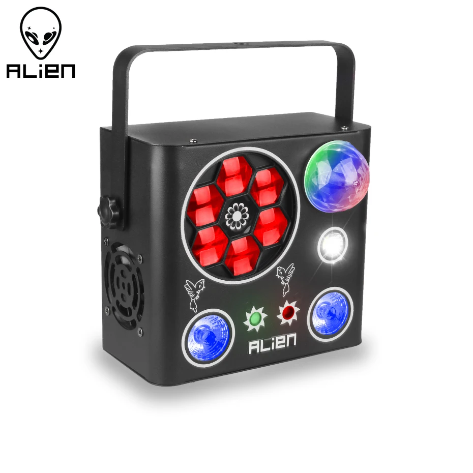 ALIEN 5IN1 LED Gobo Strobe Dyeing Magic Ball 32 Patterns Laser Projector Stage Lighting Effect DJ Disco Party Dance Wedding Lamp | Освещение