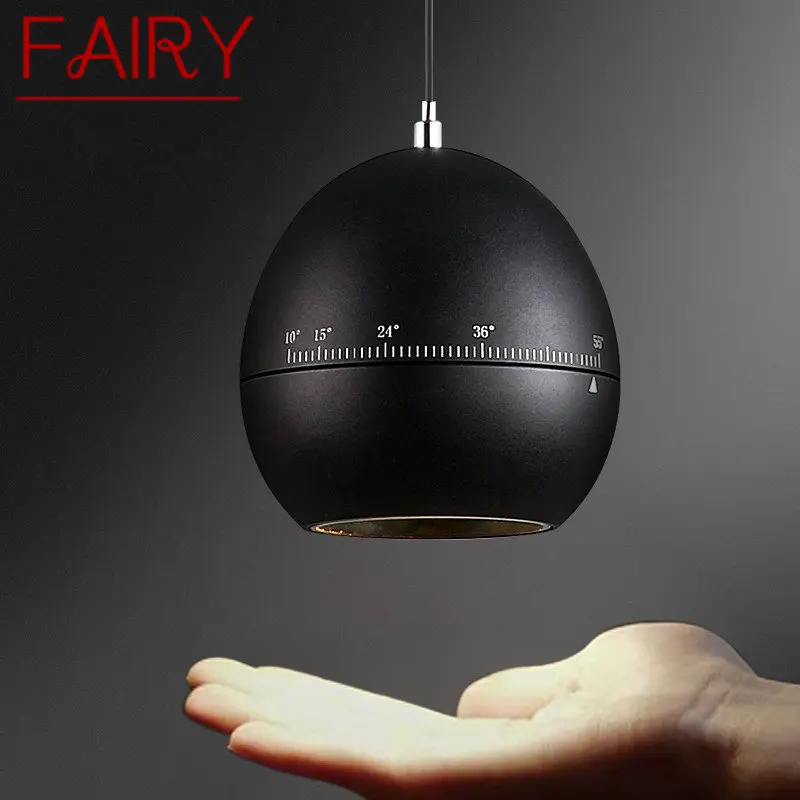 

FAIRY Modern Black Pendant Lamp LED Adjustable Focal Length Creative Design Bedside Hanging Light For Home Bedroom