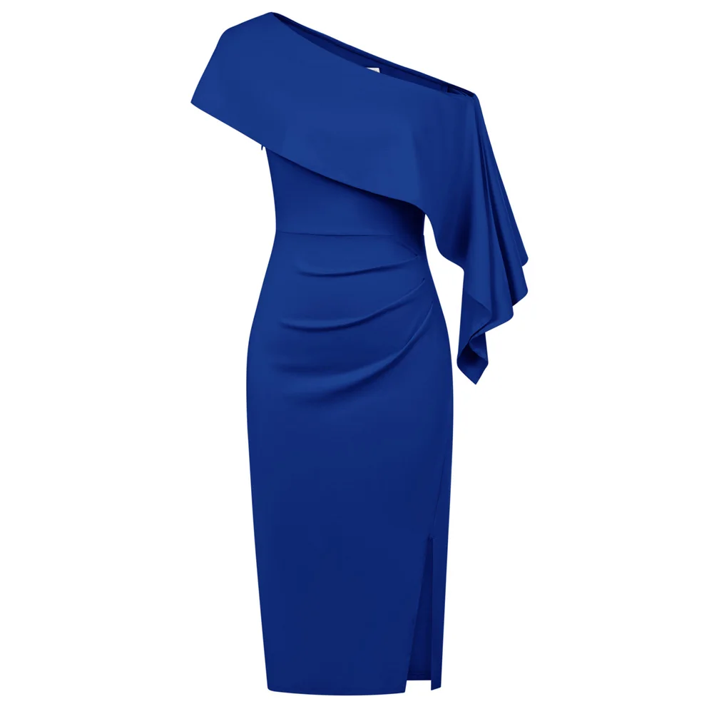 Jasambac Women Drape Decorated Party Dress Irregular One-Shoulder Front Slit Korean Temperament evening Bodycon Dress
Jasambac Women Drape Decorated Party Dress Irregular One-Shoulder Front Slit Korean Temperament evening Bodycon Dress