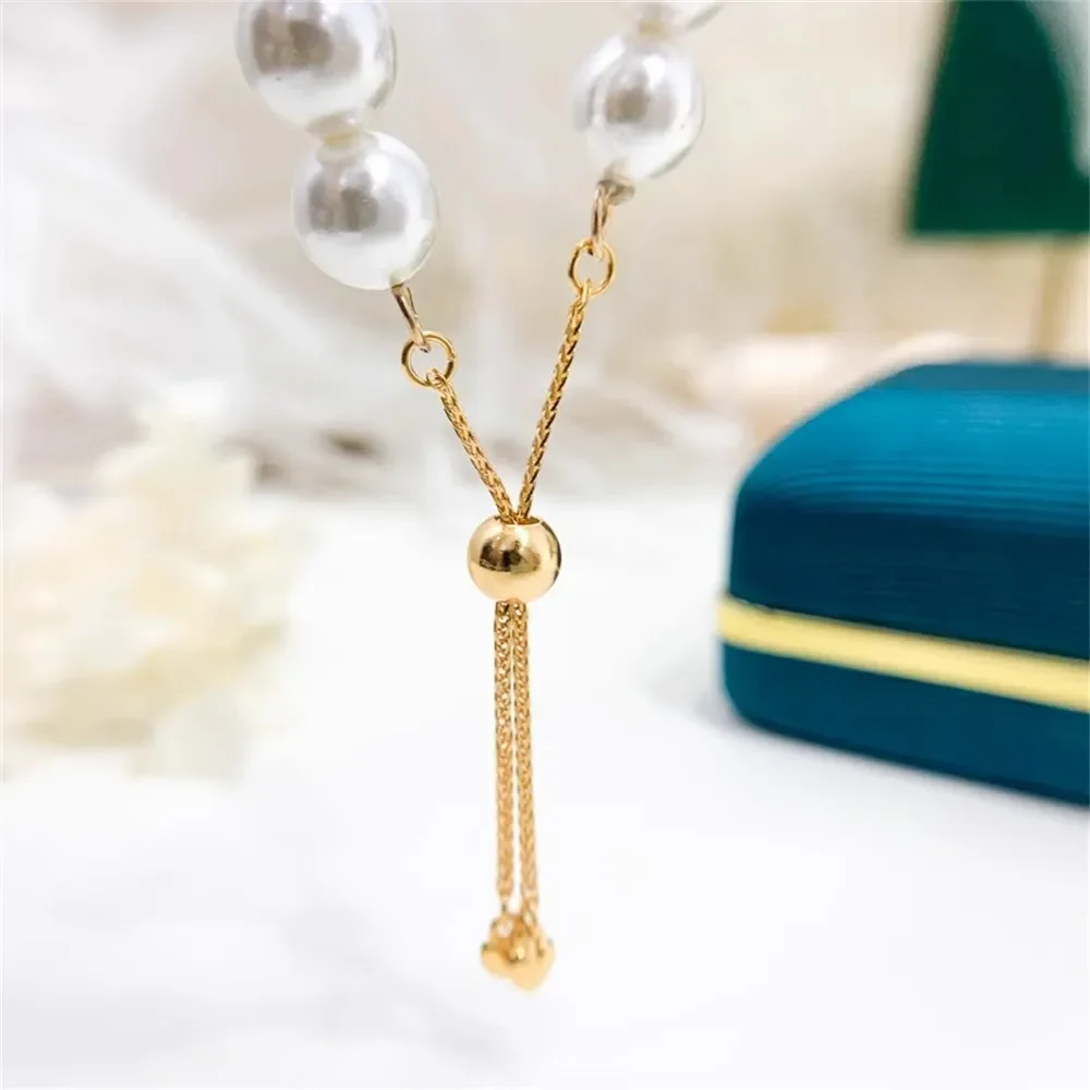 

DIY Pearl Accessories S925 Sterling Silver Single-breasted Necklace Bracelet Buckle Gold and Silver Extension Buckle K075