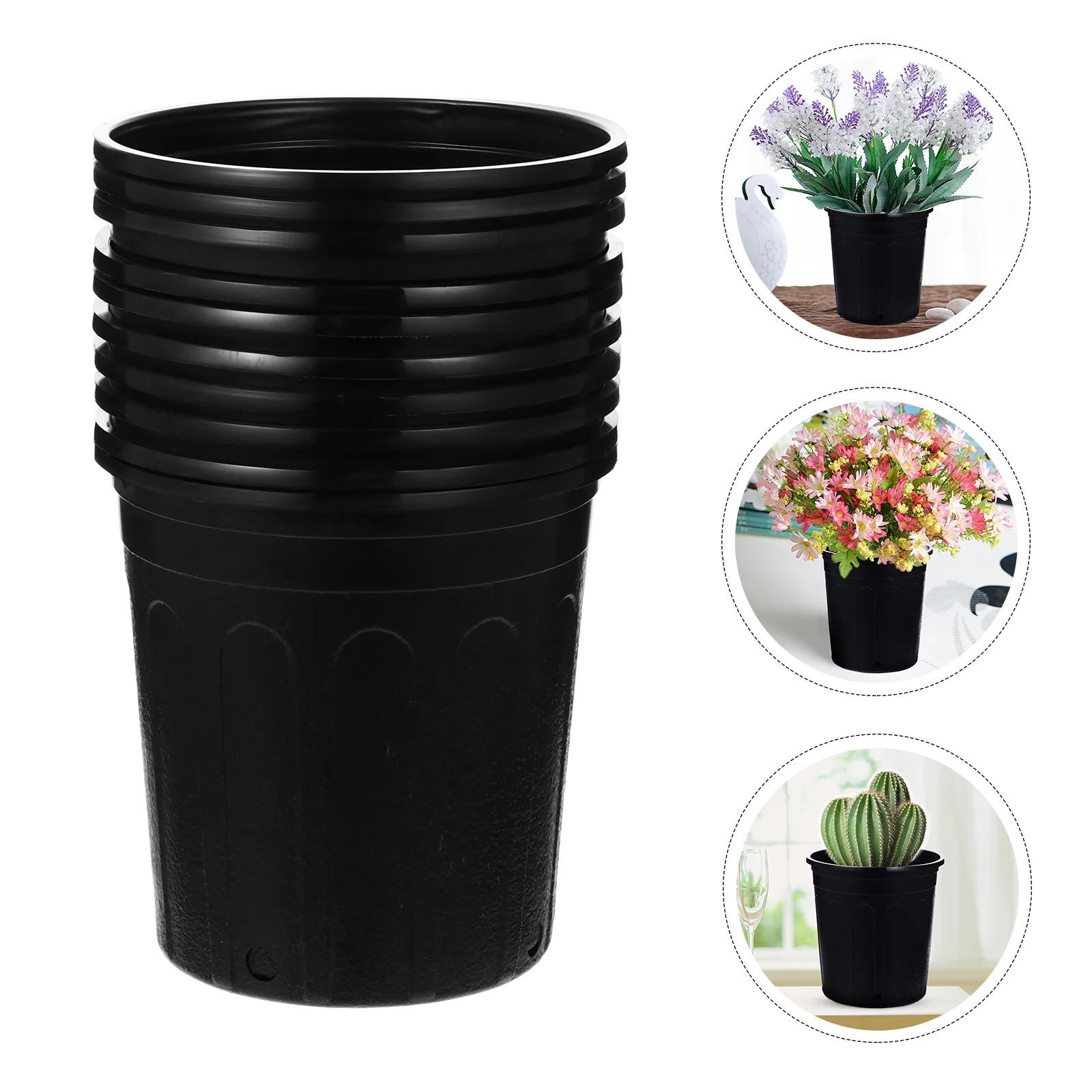 

10 Pcs Cactus Plastic Flower Pot Strawberry Decor Decorative Succulent Balcony Pots
