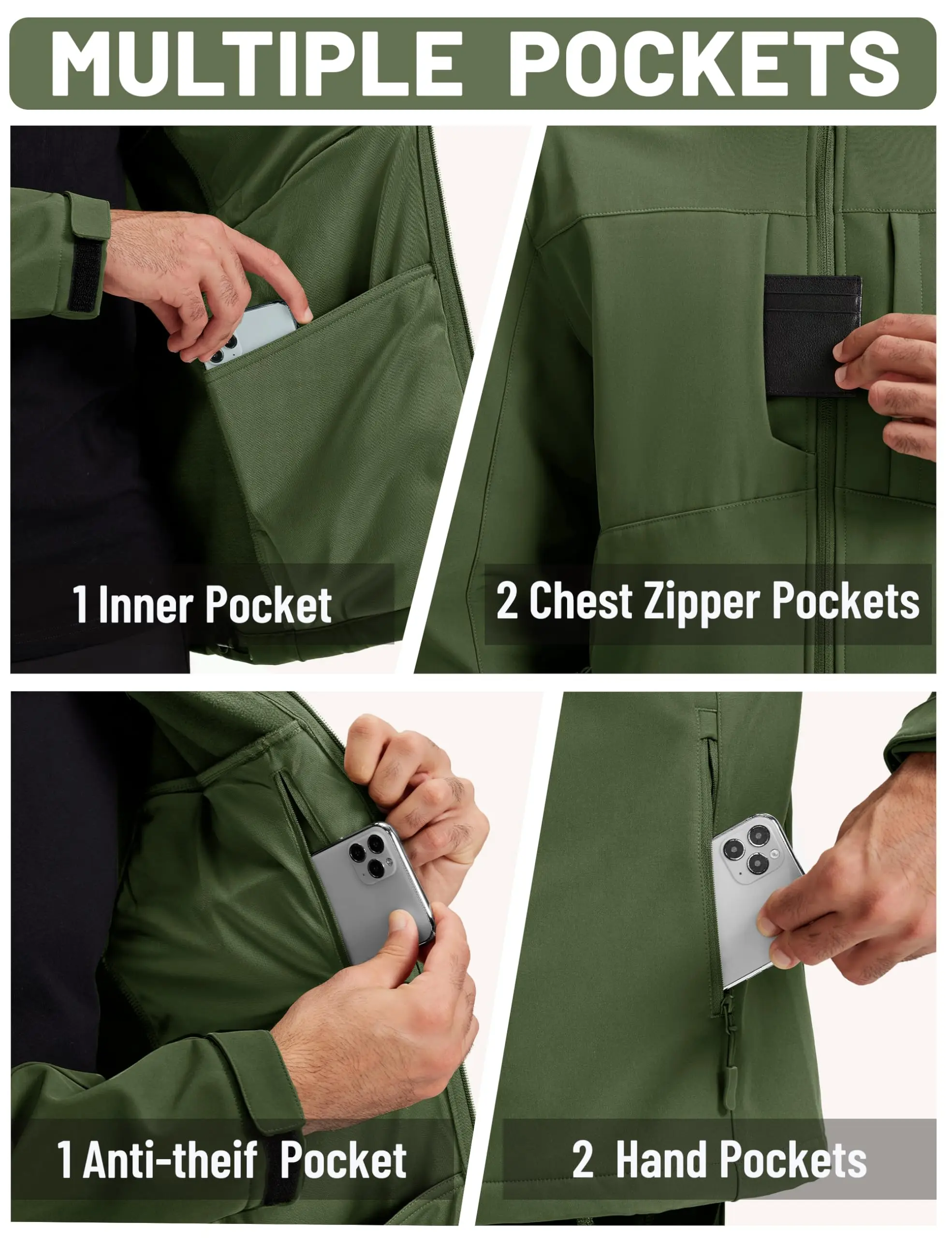 سترة TACVASEN للرجال من الصوف الناعم مع غطاء محرك السيارة معطف مقاوم للماء سترة واقية شتوية خفيفة الوزن سترات مطر للعمل والمشي لمسافات طويلة في الهواء الطلق سترة TACVASEN للرجال من الصوف الناعم مع غطاء محرك السيارة معطف مقاوم للماء سترة واقية شتوية خفيفة الوزن سترات مطر للعمل والمشي لمسافات طويلة في الهواء الطلق