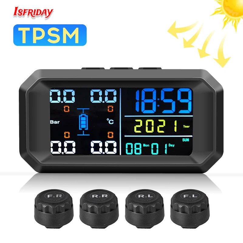 Solar Car TPMS Car Tire Pressure Alarm Monitor Auto Security System English Display Tyre Pressure Temperature Warning Device
Solar Car TPMS Car Tire Pressure Alarm Monitor Auto Security System English Display Tyre Pressure Temperature Warning Device