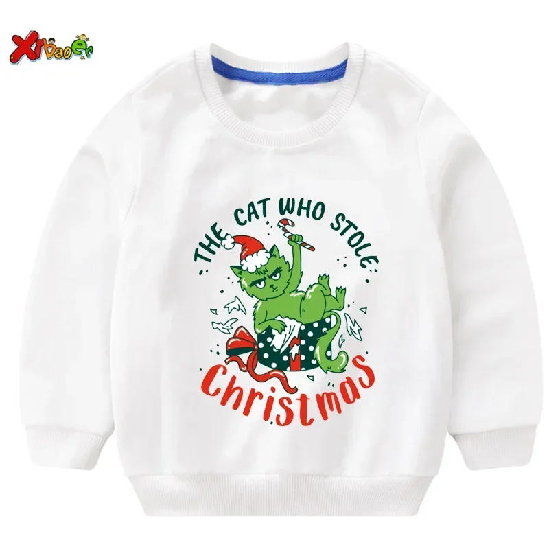

Одинаковые наряды для всей семьи, рождественские свитшоты, толстовка, Зимний пуловер, одежда для детей с Новым годом, детский пуловер с надписью на заказ
