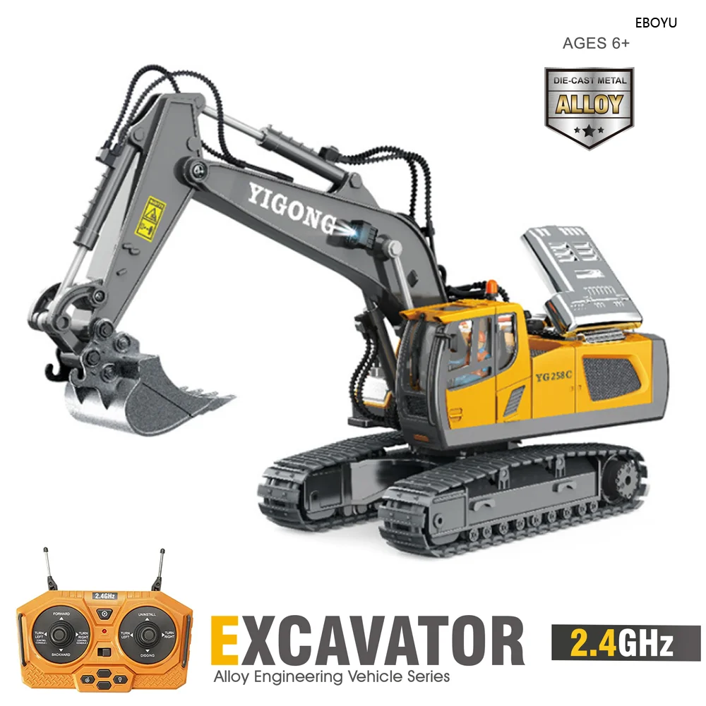 EBOYU 1043 RC Excavator 2.4Ghz 11CH 1:20 Mini RC Construction Truck Simulated Excavator with Light and Music Gift Toy for Kids
EBOYU 1043 RC Excavator 2.4Ghz 11CH 1:20 Mini RC Construction Truck Simulated Excavator with Light and Music Gift Toy for Kids