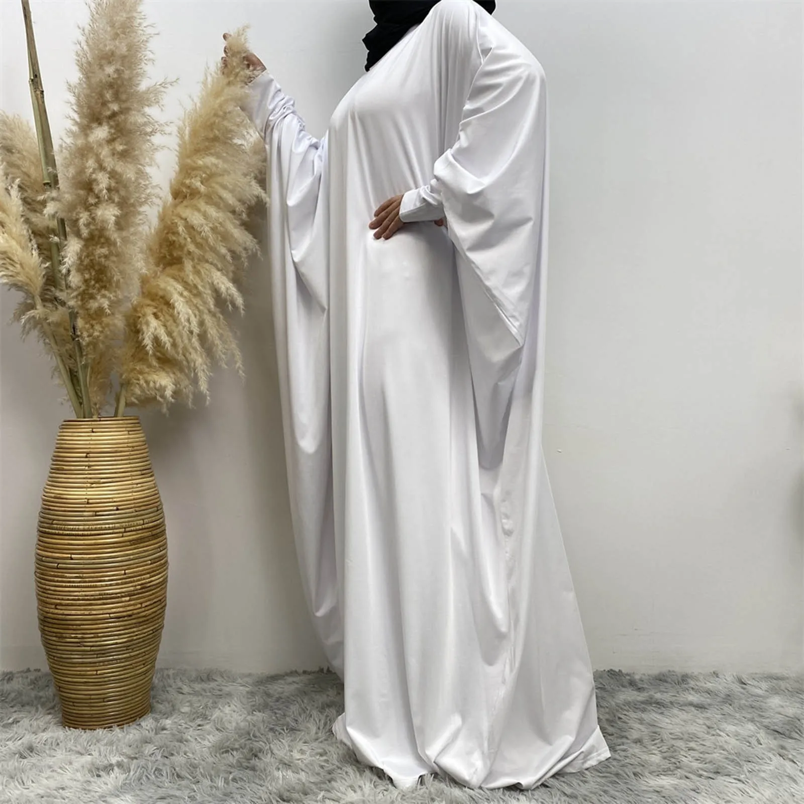 

Abaya мусульманское длинное платье для женщин креп Рамадан ИД свободная мусульманская одежда платье для молитвы хиджаб халат Дубай турецкий скромный кафтан