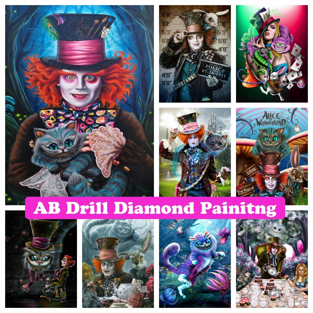Mad Hatter and Cheshire Cat 5D DIY AB Drill Diamond Painting Disney Alice in The Wonderland Cross Stitch Mosaic Children's Gifts
Mad Hatter and Cheshire Cat 5D DIY AB Drill Diamond Painting Disney Alice in The Wonderland Cross Stitch Mosaic Children's Gifts