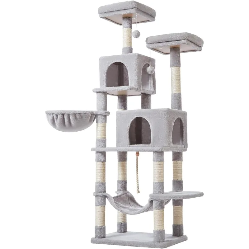 Cat Tree, 66.2-Inch Cat Tower for Indoor Cats, Plush Multi-Level Cat Condo with 12 Scratching Posts, 2 Perches, 2 Caves
Cat Tree, 66.2-Inch Cat Tower for Indoor Cats, Plush Multi-Level Cat Condo with 12 Scratching Posts, 2 Perches, 2 Caves