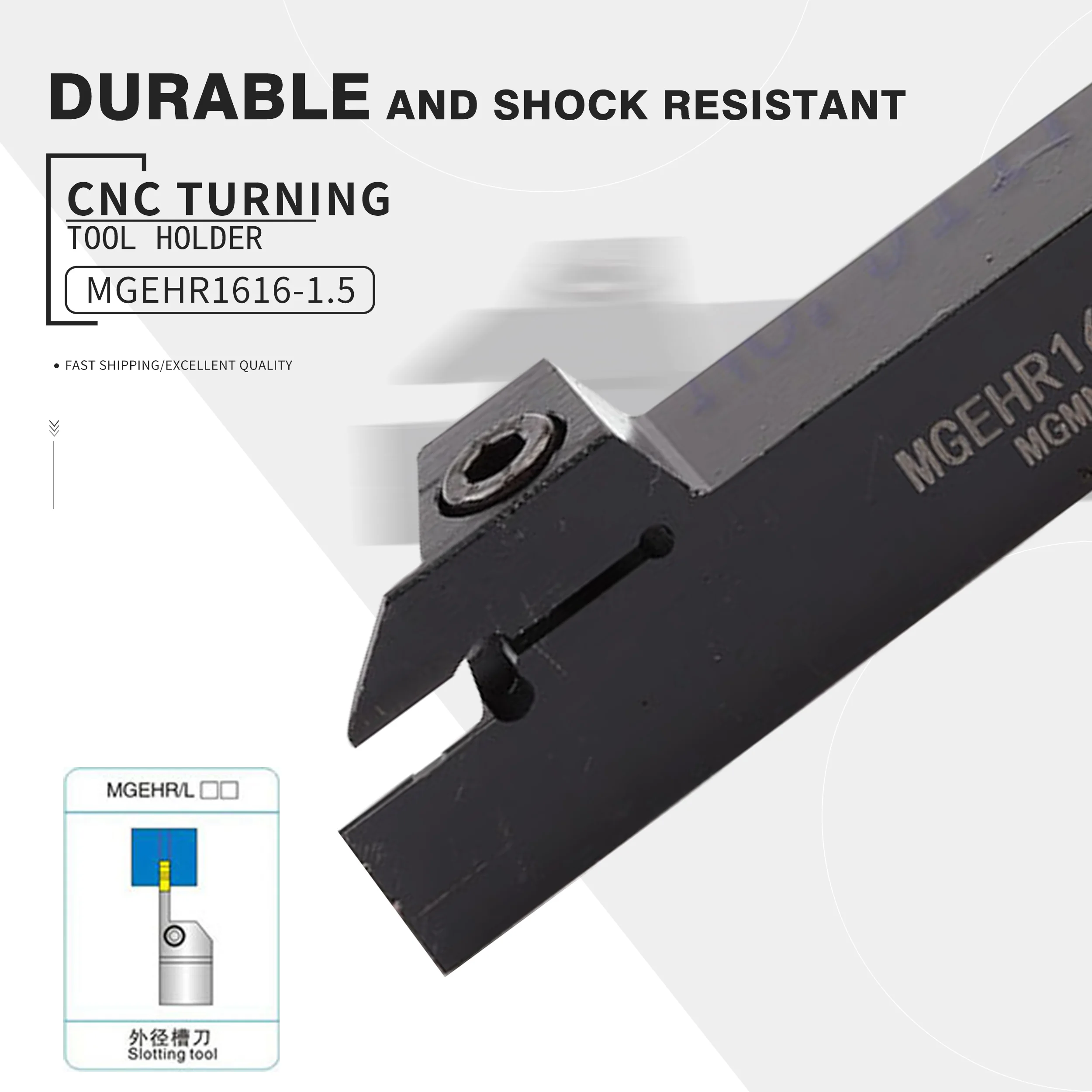 1pc MGEHR1010-1.5 External Turning Tool Holder MGEHR1212-3 MGEHR1616-2 MGEHR1616-2.5 MGEHR1616-3 CNC Lathe Grooving Tools Holder
1pc MGEHR1010-1.5 External Turning Tool Holder MGEHR1212-3 MGEHR1616-2 MGEHR1616-2.5 MGEHR1616-3 CNC Lathe Grooving Tools Holder