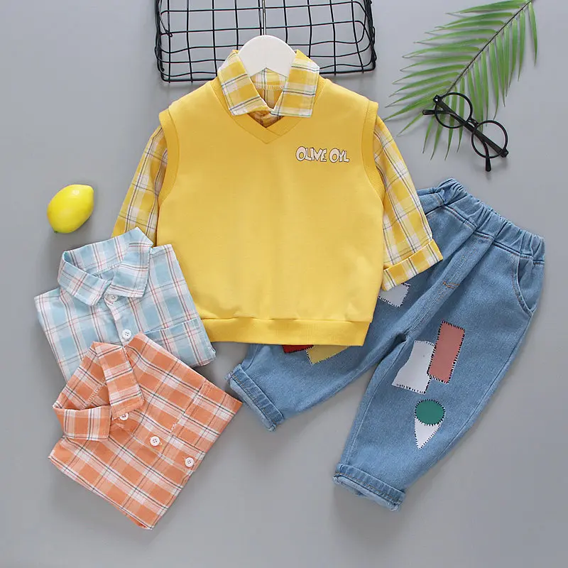 New Children Fashion Baby Boy Gentleman Sweater Vest Plaid Shirt Pants 3Pcs/Set Kids Infant Clothing Toddler Wedding 0-5 YEARS
New Children Fashion Baby Boy Gentleman Sweater Vest Plaid Shirt Pants 3Pcs/Set Kids Infant Clothing Toddler Wedding 0-5 YEARS