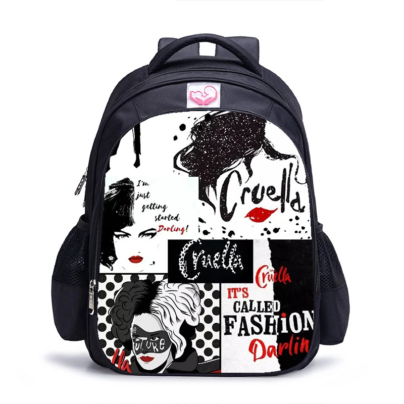 

Ортопедический школьный ранец для мальчиков и девочек, детский портфель с мультипликационным рисунком Диснея Cruella de Vil, 16 дюймов