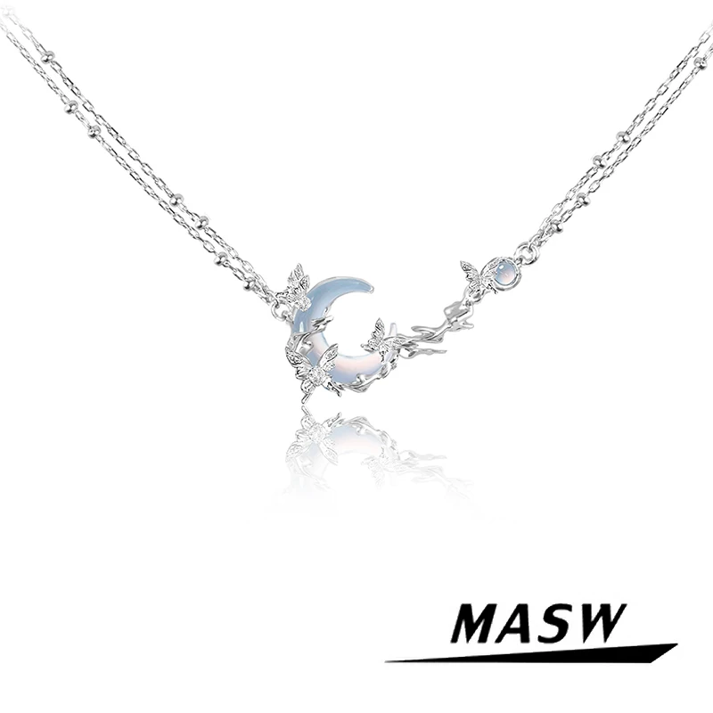 MASW Original Design 2024 Trend New Jewelry Blue Moon Butterfly Pendant Necklace For Women Girl Party Gift Popular Accessories
MASW Original Design 2024 Trend New Jewelry Blue Moon Butterfly Pendant Necklace For Women Girl Party Gift Popular Accessories