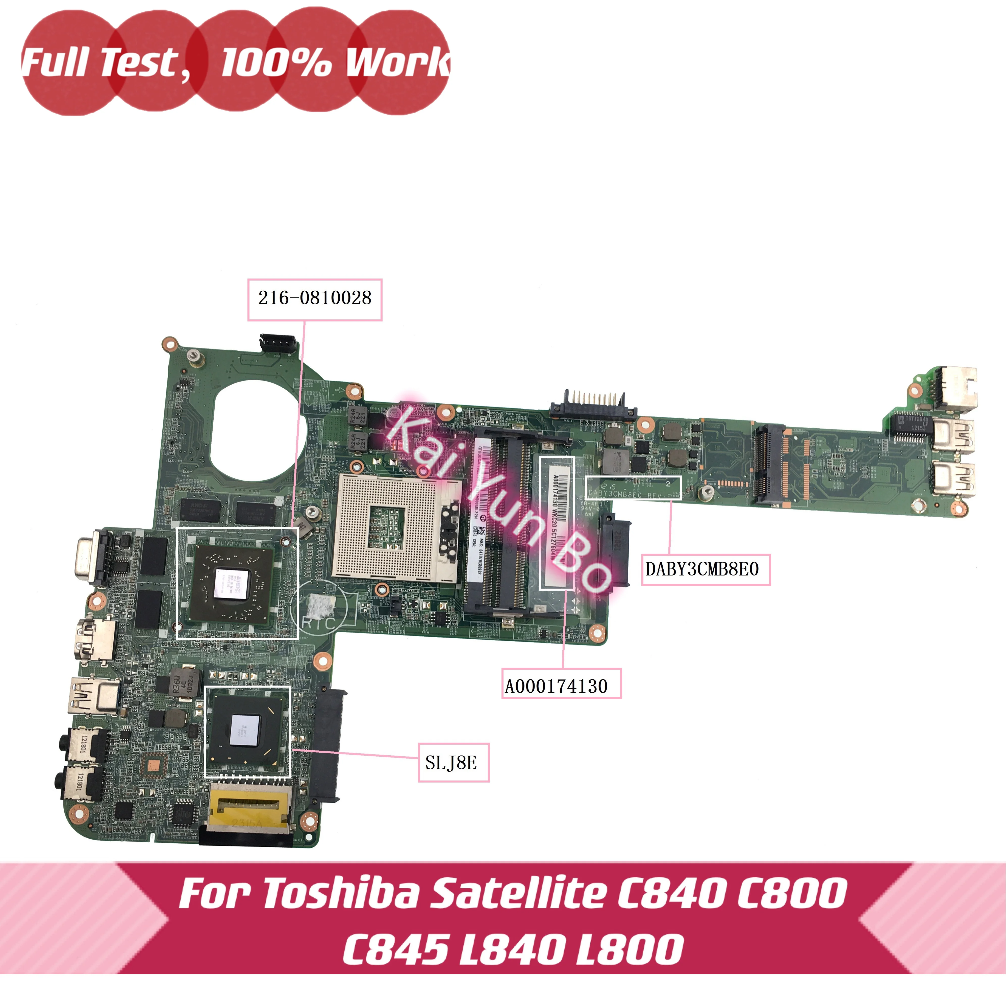A000174130 DABY3CMB8E0 For Toshiba Satellite C840 L840 L800 C800 L840 Laptop Motherboard W 216-0810028 SRJ8E DDR3 100% Test OK
A000174130 DABY3CMB8E0 For Toshiba Satellite C840 L840 L800 C800 L840 Laptop Motherboard W 216-0810028 SRJ8E DDR3 100% Test OK