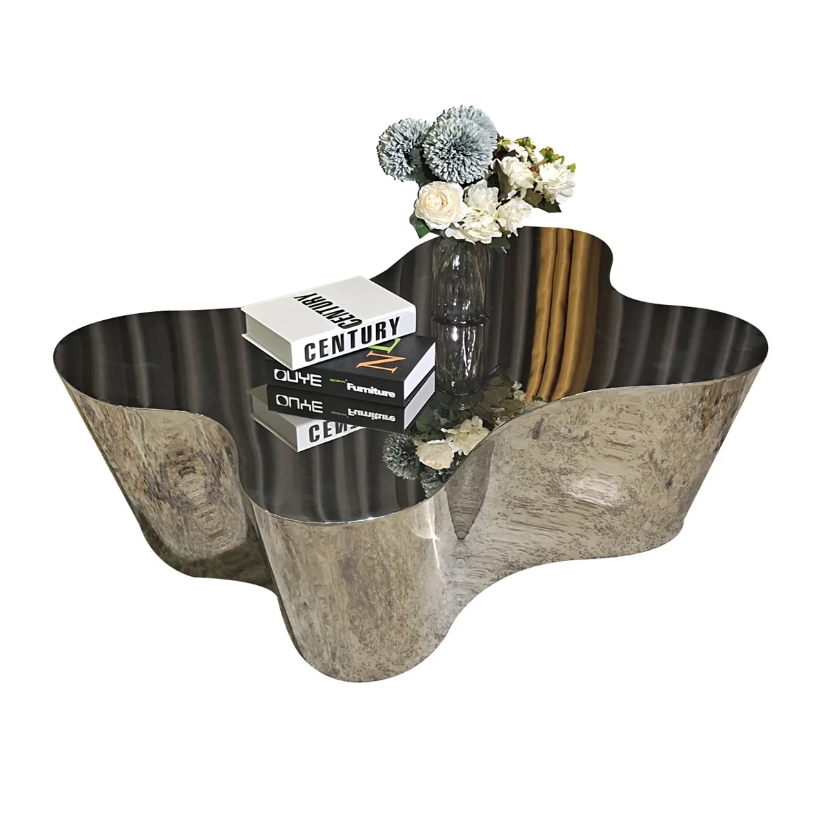 Silver irregular coffee table hotel lobby reception area minimalist negotiation table living room metal tea table
Silver irregular coffee table hotel lobby reception area minimalist negotiation table living room metal tea table