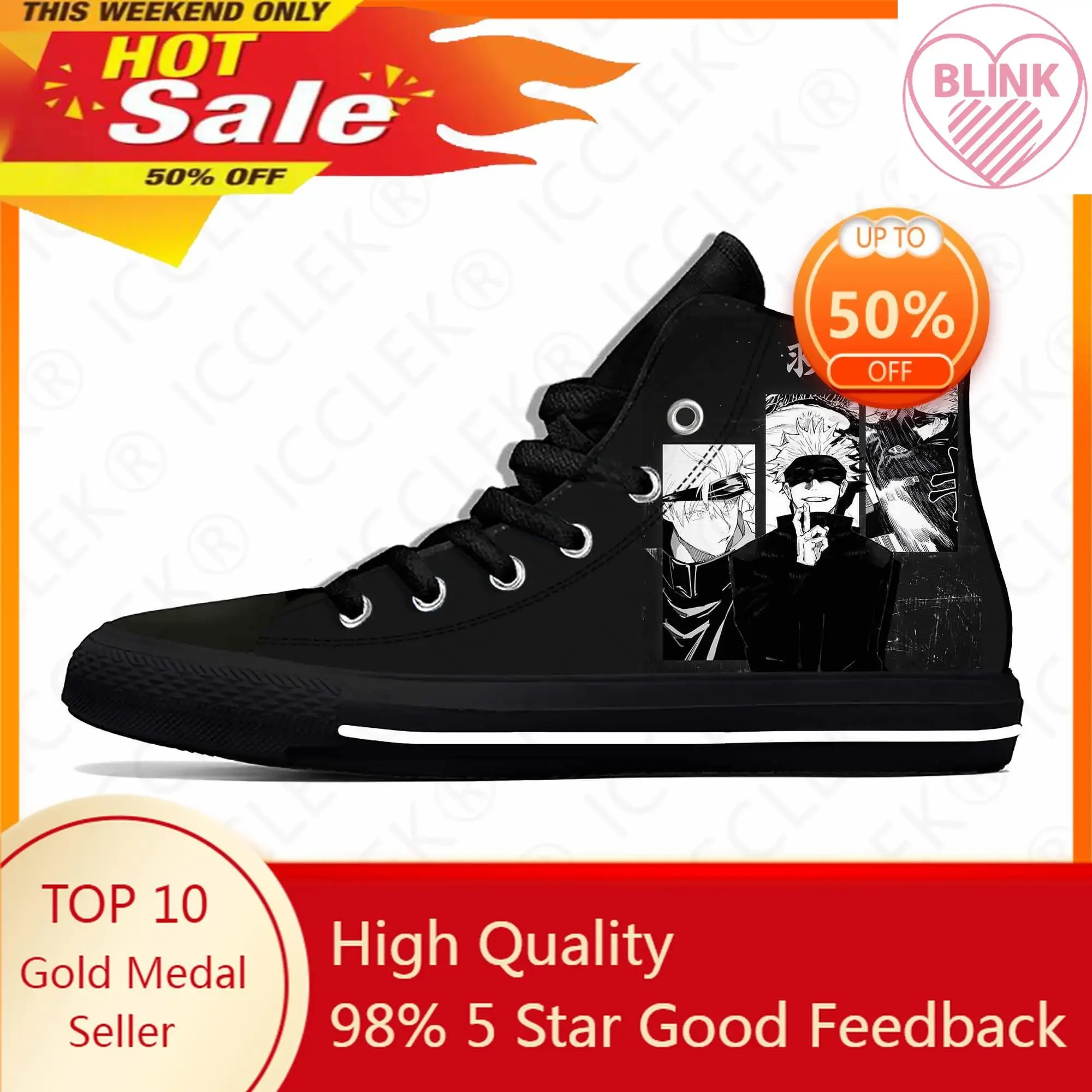 Japanese Anime Manga Jujutsu Kaisen Gojo Satoru Casual Cloth Shoes High Top Comfortable Breathable 3D Print Men Women Sneakers
Japanese Anime Manga Jujutsu Kaisen Gojo Satoru Casual Cloth Shoes High Top Comfortable Breathable 3D Print Men Women Sneakers