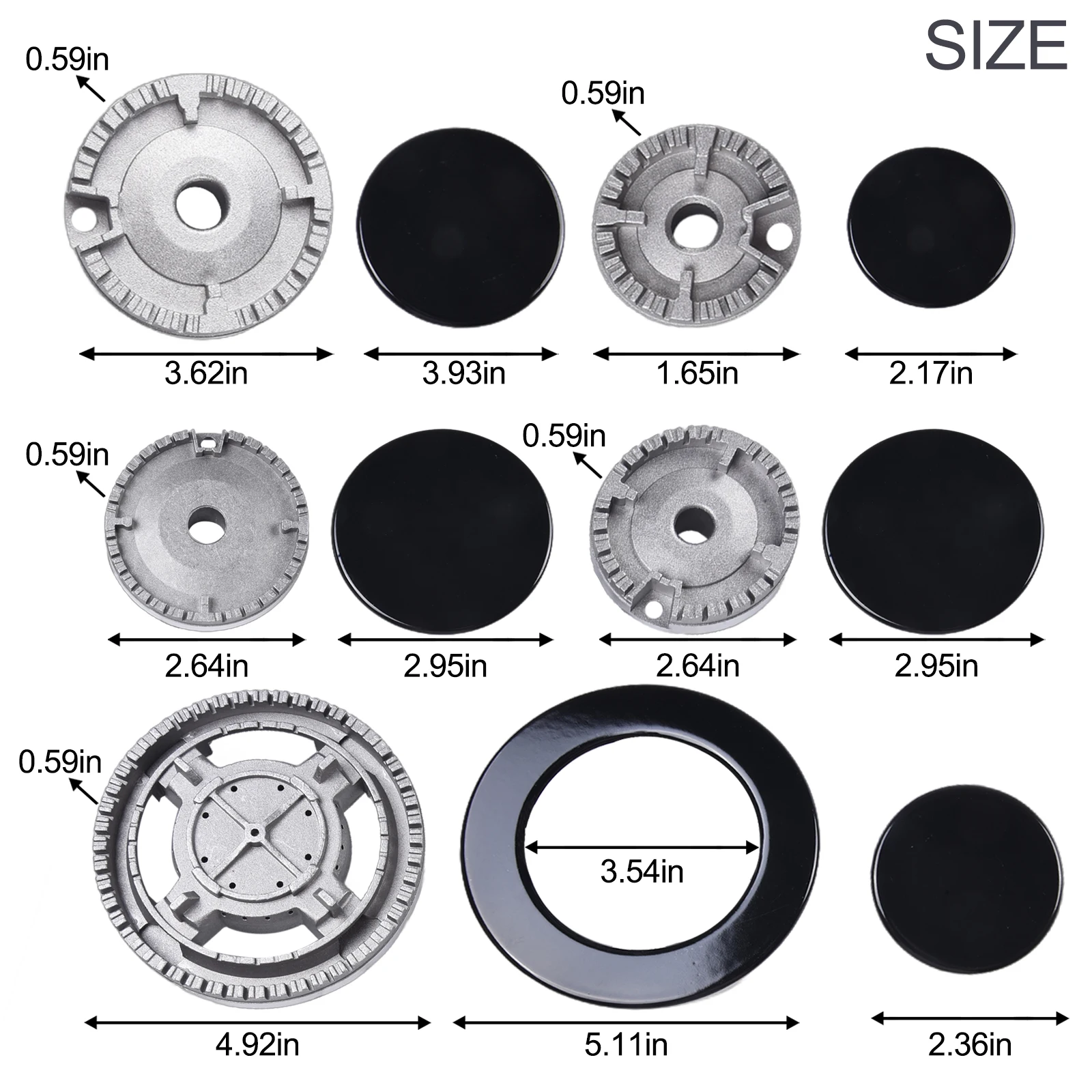 

1Set Cooker Hat Set Upgraded Oven Gas Hob For Kitchen For SABAF Stove Handles Lid Kit Fits Most Gas Stove Burners