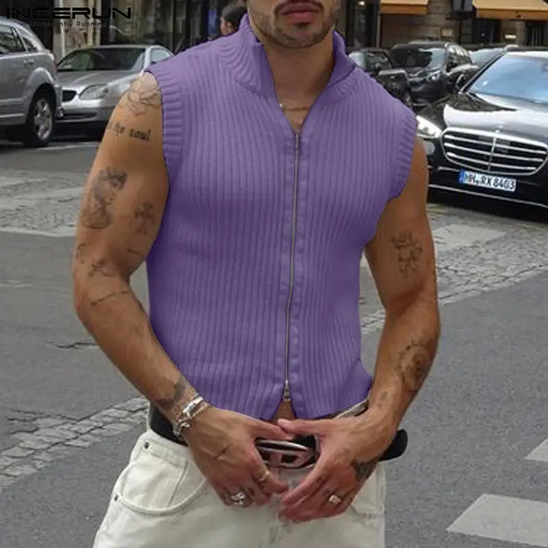 Майка мужская с воротником-стойкой, однотонная модная безрукавка на молнии, Повседневная Уличная одежда, лето 2024
Майка мужская с воротником-стойкой, однотонная модная безрукавка на молнии, Повседневная Уличная одежда, лето 2024