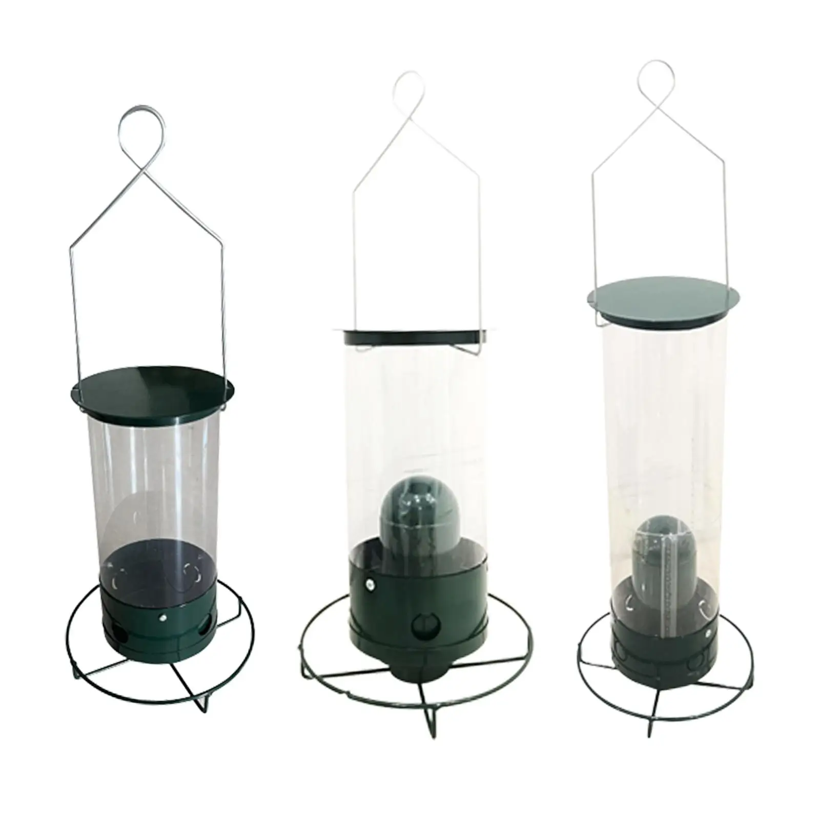 

Bird Feeder Birds Shelter Removable Tray Metal Hanging Food Dispenser Outdoor